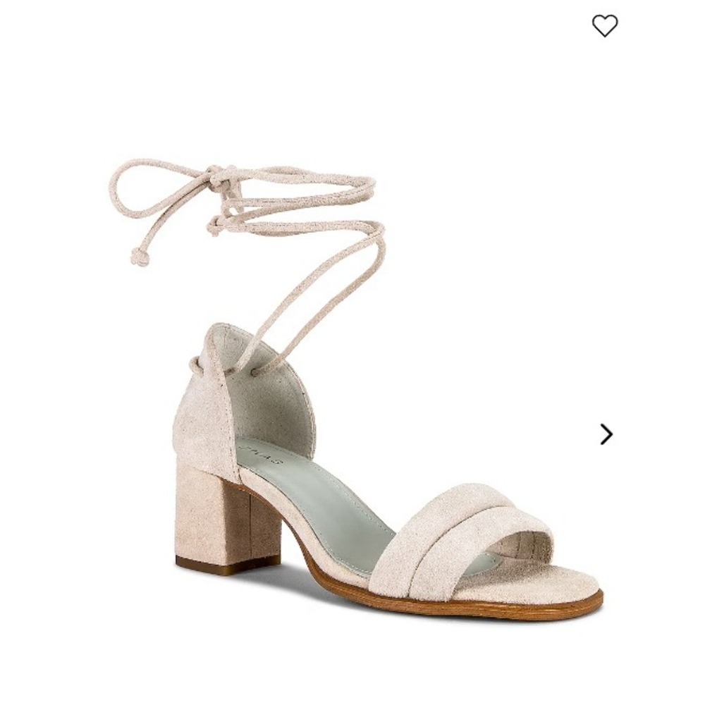 ALOHAS Revolve Ankle Lace Up Sandals Ice Grey Suede Block Heel Womens 36‎ 5.5-6